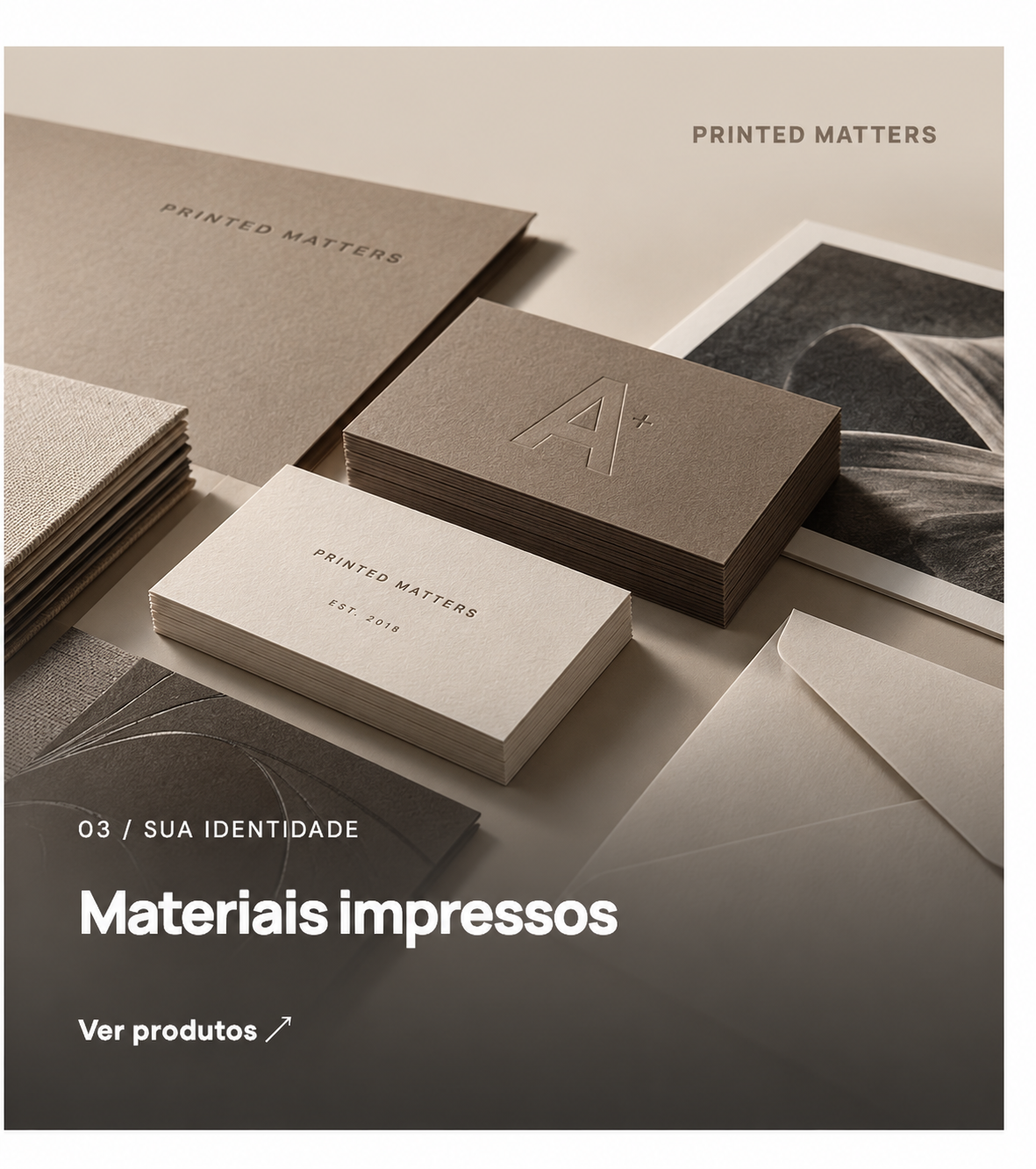 Materiais impressos e papelaria premium